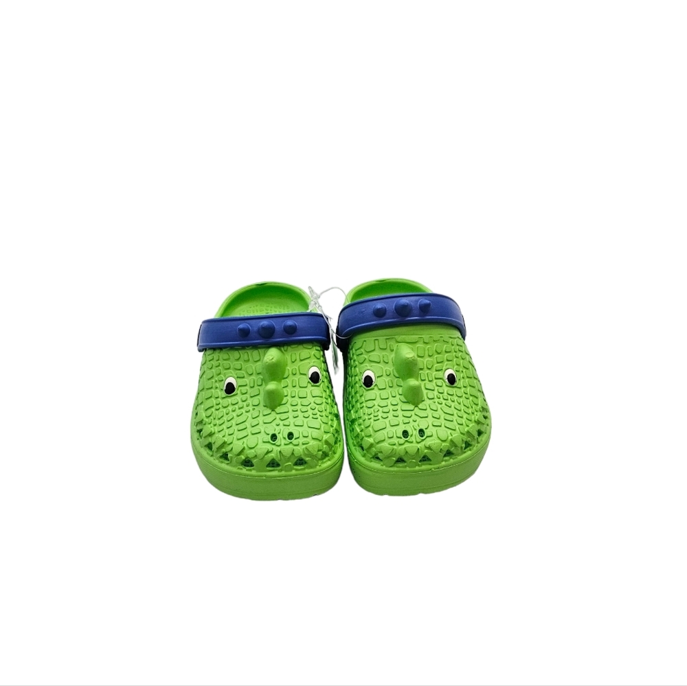 NWT, Toddler Dinosaur Clogs Shoes Green Kid Size 8-11.5